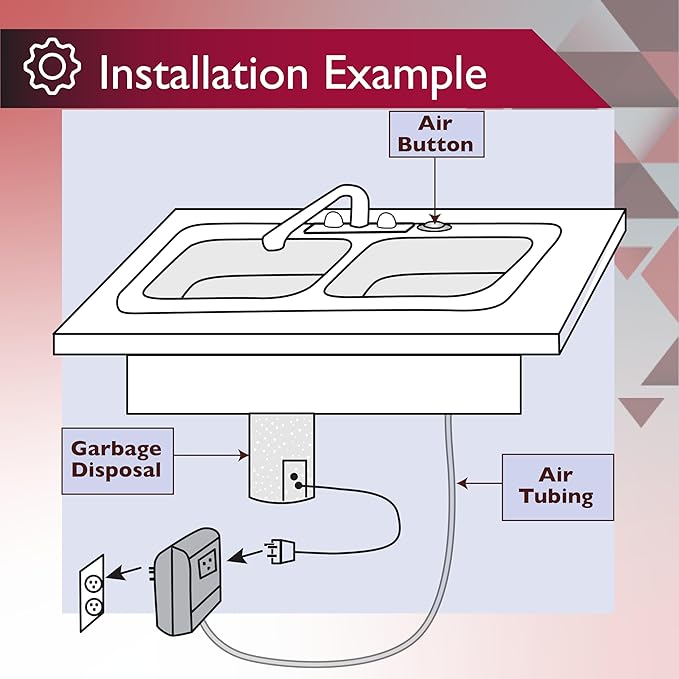 Disposal Air Switch Kit for Garbage Disposal Hands-Free On/Off Control UL Approved Includes 6' Air Tube 1-3/8" Air Button Safe & Convenient for Kitchen No Wiring Needed (Brushed Nickel)