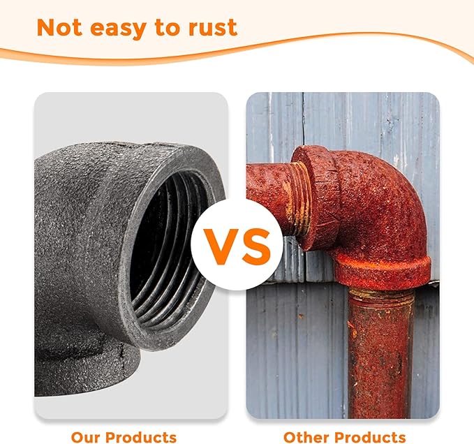 1" Pipe Fitting Elbow - Home Expert 20 Pack Industrial Pipe Fittings Iron Pipe Elbow for Steampunk Vintage Shelf Bracket DIY Plumbing