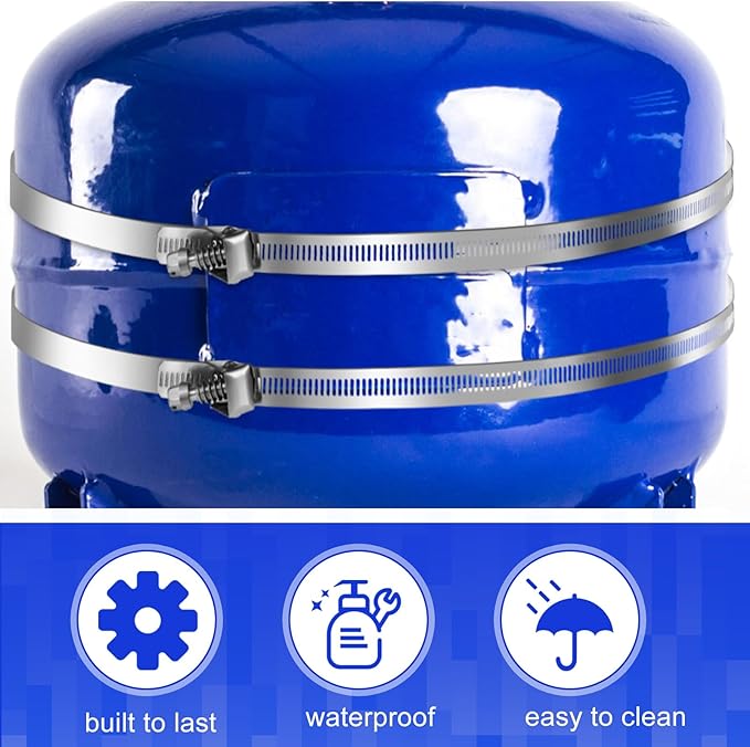 Blulu 4 Set Expansion Tank Mounting Bracket Thermal Expansion Tank Holder with 8 Water Heater Strap Earthquake Straps Nitrogen Propane Holder for 5 Gallon or 13 Inch Diameter Pole