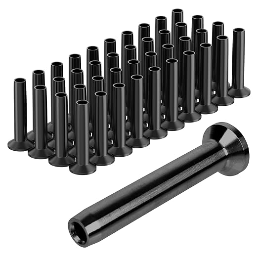 BLIKA 40Pack 1/8" Stainless Steel Black Stemball Swage Dead Ends for Deck Cable Railing, Invisible Cable Railing Hardware for Wood/Metal Posts, Stemball Swage Terminal, 1/8" Cable Railing End Fittings