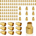 (100-Pack) PEX Fittings, Pex 3/4"x3/4" Female Sweat Copper Adapter, Brass Crimp Fittings, PEX Tubing Pipe Plumbing, ASTM F1807(PEX1807129-100Pack)