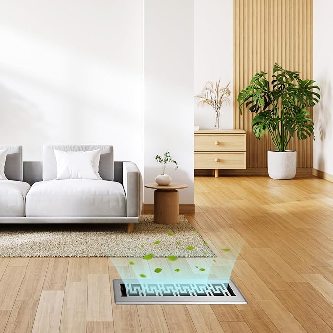 3 Pack Floor Register 2x14 Inches - Heavy Duty Walkable Steel Decorative Vent Covers for Home Floor Air Floor Vents Register Easy Adjust Air Flow with Scratch Resistant Finish