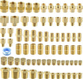 78PCS Brass Pipe Fittings Assortment Kit NPT Adapter, Hex Nipple, Hex Coupling, Reducer Busing, Hex Coupling, Close Nipple, Hex Head Plug Brass Fittings Kits