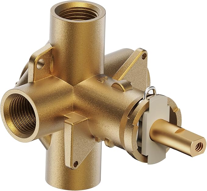 2510 Pressure Balancing Tub and Shower Valve, Compatible with Moen Posi-Temp Trim Kit,1/2-Inch IPS Connections, Four Port,Brass material