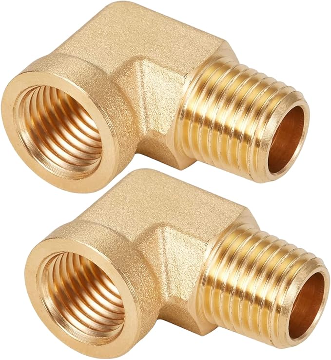 2pcs 90 Degree Barstock Street Elbow 1/4" NPT Male to 1/4" NPT Female Forged Fitting by CX WONDERLAND