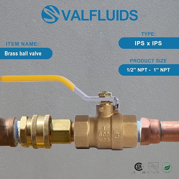 Full Port Forged LF Brass Ball Valve With Female Thread NPT Connector, 150 PSI WSP / 600 PSI WOG. (1-1/2 Inch)
