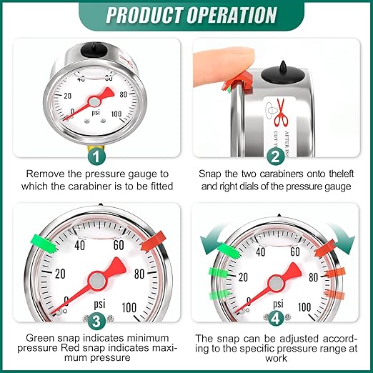 0-100psi Stainless Steel Glycerin Liquid Filled Pressure Gauge1/8 NPT 1.5" Dial, Lower Mount Designed for Pressure Testing of Water, Oil and Air (with Range Mark Pointer)