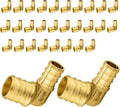 30-Pack PEX Fittings Niikappu 1/2"x3/4" Pex Elbow, Brass Crimp Pipe Fittings for PEX Pipes, ASTM F1807