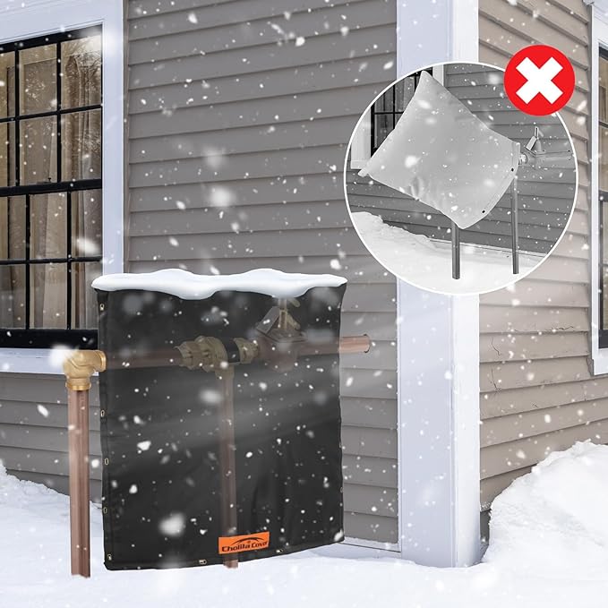 Backflow Preventer Cover Insulated 24"W x 24"H with Thicker 7 Layers Fabric, Backflow Insulation Cover for IN-WALL Pipes with Aluminum Foil, Sprinkler Covers for Outside Pipe Traversable