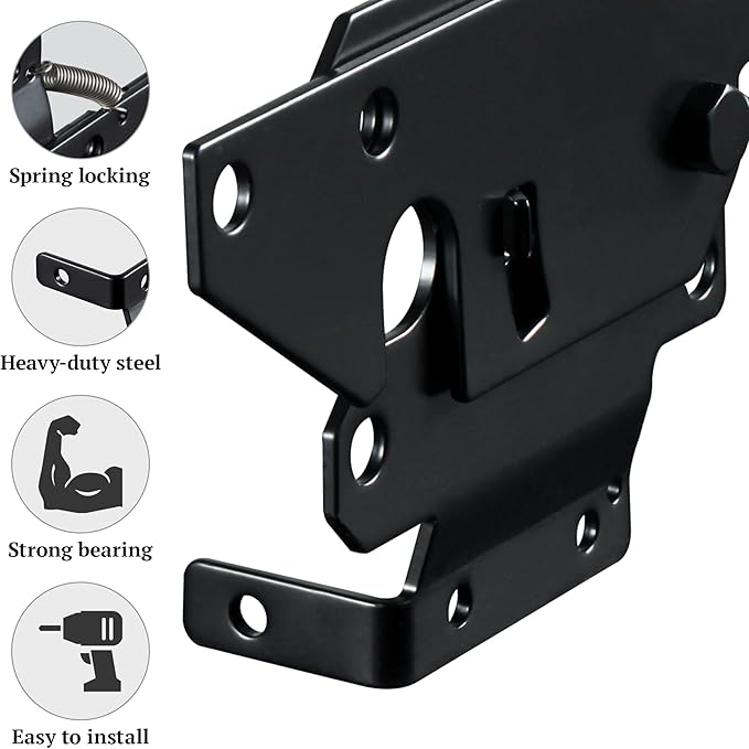 skysen Carbon Steel Vinyl Wood Fence Post Mount Gate Latch(2066-cs-p)