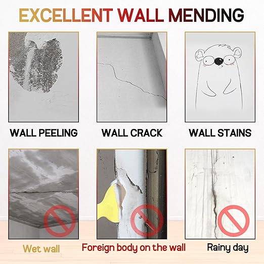Sugelary Drywall Patch Repair Kit with Scraper, Wall Spackle Paste, Mending Agent Quick and Easy Solution to Fill The Holes for Home Wall, Plaster Dent and Wood Scratch Repair