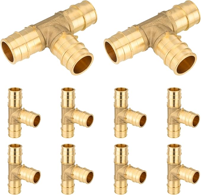 10-Pack HeSun PEX-A Fitting, 1"x1"x1" Expansion Tee, PEX Expansion Fitting Tee, ASTM F1960(PEX1960044-10)