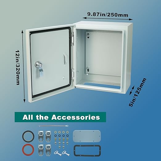 Waterproof Electrical Enclosure 12 x 10 x 6'', Electrical Junction Box with Reinforced Lock, Outdoor Electrical Box Weatherproof