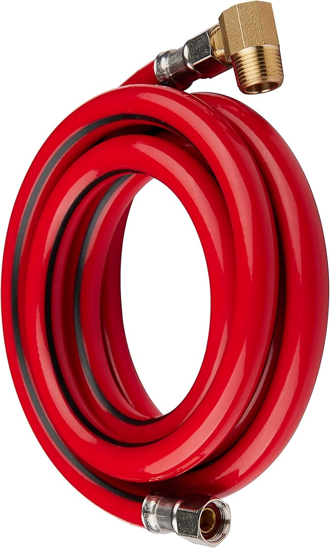 EFIELD 6-Feet Universal Dishwasher Red PVC Hose with Brass Elbow,(HOSE013)
