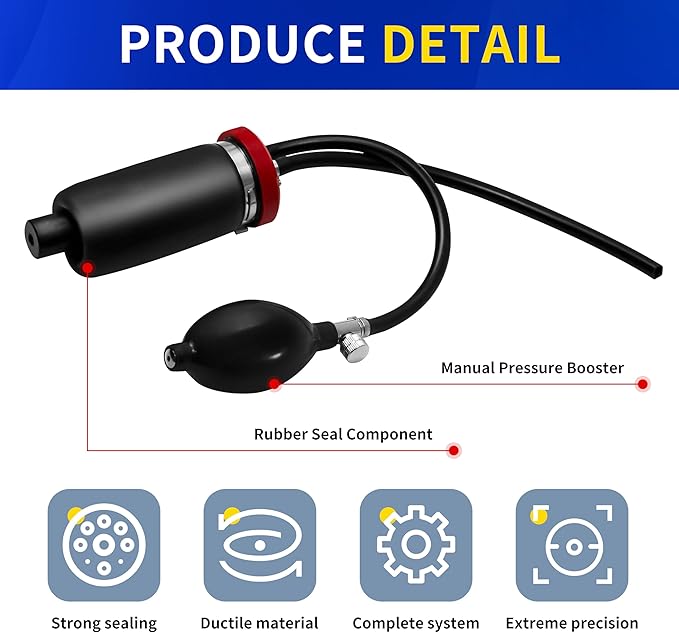 Universal Easy Intake Adapter, Automotive Smoke Machine Inflatable Bladder, for 12V Vehicle Pipes Fuel Leakage Detector Diagnostic Tester, Vehicle Fuel Leakage Detector Diagnostic