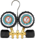 HCPRO Manifold Gauge Set R32 R290 R600 Hydrocarbon Refrigerant | Dual Scale F/C PSI | HVAC AC Brass Gauges 3-1/8" 800 PSI | 36" Hoses 4000 PSI Burst | Professional Service Kit