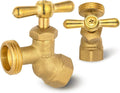 HeSun 40-Pack Brass No-Kink Hose Bibb Valve, 1/2" FIP Inlet x 3/4" MHT Outlet, Garden Hose Faucet/Valve(BIBCOCK008-40)