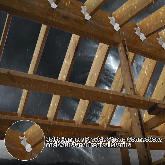 50 Pcs 2x4 Joist Hangers for Wood,20 Gauge Metal Face Mount Joist Hangers, Lu24 Joist Hangers Galvanized, Hurricane Ties for Rafter, Rafter Brackets 2x4 for Deck,Floor,Roof Overhang and Ceiling Joist