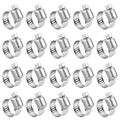 LOKMAN 20 Pack Stainless Steel Hose Clamp Adjustable 3/8'' - 5/8'' (10-16mm) Worm Gear Hose Clamp, Metal Fuel Line Pipe Clamp for Plumbing, Automotive And Mechanical Application