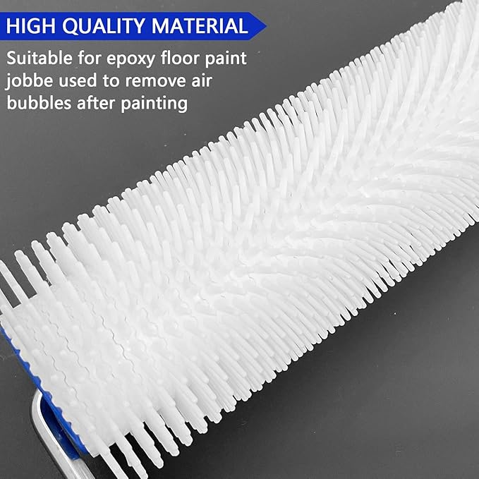 9 Inch Latex Floor Self Leveling Screed Spiked Roller for Epoxy Floor, Screed Compound Roller Bubble Remove Tool (2 Roller + 2 Frame)