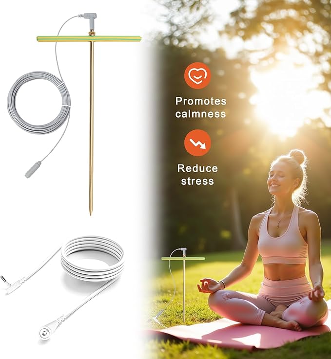 Copper Grounding Rod Kit - Ground Wires,Clamp,Wrench,T-Handle-Portable Ground Rod for Earthing,Ground Rod Clamp for Electric Fence,Grounding Mats, Sheets, Pillowcases, Blankets