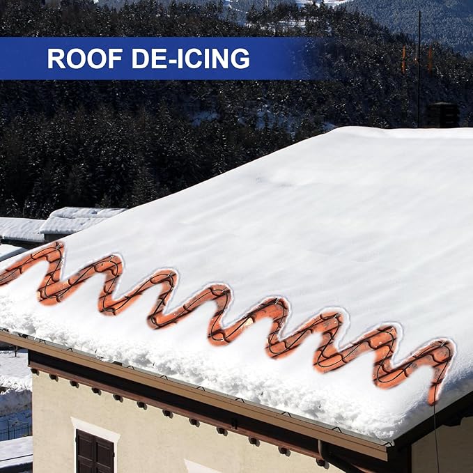 50FT(3FT~200FT) Heat Tape for Water Pipes, -40°F Deicing Heating Cable, Freeze Protected Water Pipe Heating Cable, Heated Water Hose, Plumbing Fixtures, 120V 5W/ft Plumbing Fixtures