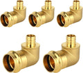 5-Pack HeSun Copper Press Fitting Elbow, 1" PRESS X 3/4" PEX F1807 Crimp Elbow, LF Brass