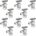 Angle Stop Valve,1/2" FIP Iron Pipe x 3/8" Compression Chrome Angle Shut-off Valve with 1/4 Turn (Pack of 10)(VALVE054-10Pack)