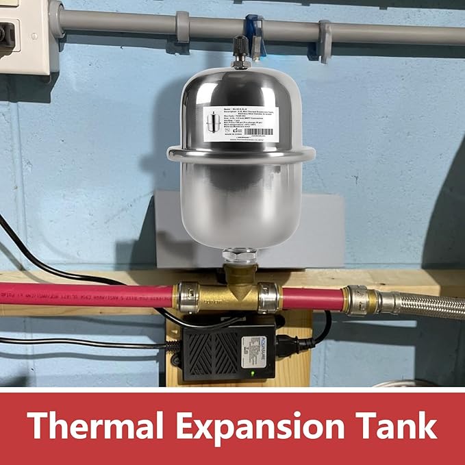 EFIELD 5-Gallon Capacity Mini Stainless Steel Expansion Tank (0.5 L), Hammer Arrestor with 1/2 Inch Threaded For Tankless Water Heater, Water Dispensing/Beverage Appliances (TANK004)