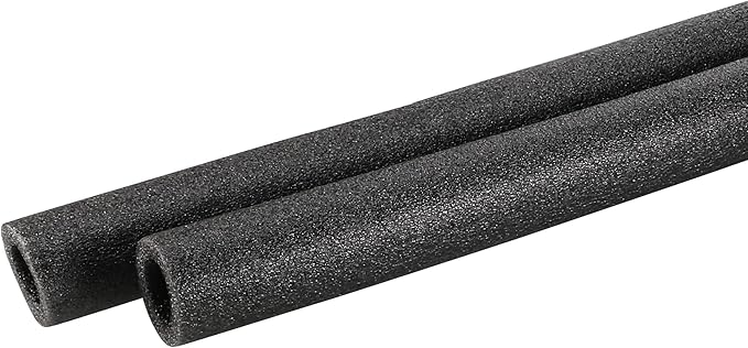 MECCANIXITY Foam Tube Sponge Protective Sleeve Black Seal Sleeve Polyethylene Pipe 15mm(0.6 Inch) ID for Pipe Insulation, Pack of 2