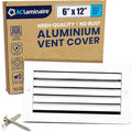 6x12 Inch (Duct Opening) Aluminum 1-Way Air Flow Vent – HVAC Vent Cover for Wall or Ceiling – Quiet HVAC Wall Register with Multi-Shutter Damper – Adjustable Curved Blade - Plastic Seal for Tight Fit