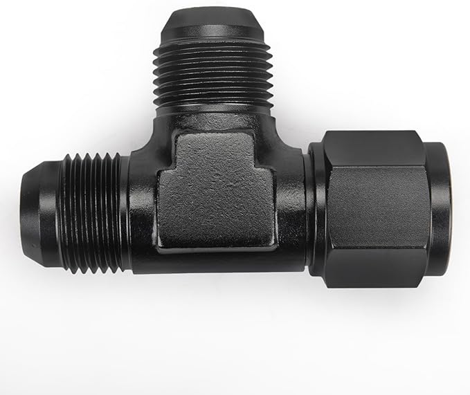 10AN Flare Male Tee Fitting Adapter with AN10 Female Swivel on Run Aluminum 2Pcs