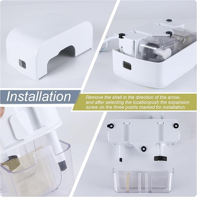 Mini Split Condensate Pump, AC Hvac Silent Condensate Pump, 100-240V, 50/60Hz, Ultra-Quiet (< 19dB), Anti-Siphon Device, Suitable for HVAC, Air Conditioners, Dehumidifiers, etc.