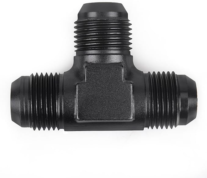 10AN Male Flare Tee Fitting Adapter T Fuel Hose Union Aluminum 2Pcs