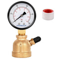 Gas Line Pressure Tester, Brass Gas Pressure Tester Gauge, 3/4" FNPT Forged Brass Assembly with Air Pressure Gauge 100psi and Air Bleeding Valve for Pressure Testing on Home Gas Line