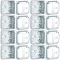 8 Set 4 × 4" Electrical Junction Box with Cover Electrical Metal Outlet Box, 21.0 Cu. in. Capacity Receptacle Exposed Work Cover, 1-1/2'' Deep (1 Gfci and 1 Duplex)