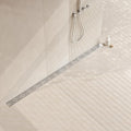 Neodrain 60 Inch Rectangular Linear Shower Drain with Brick Pattern Grate, Brushed 304 Stainless Steel Bathroom Floor Drain, Shower Linear Drain &Leveling Feet, Hair Strainer, CUPC Certified