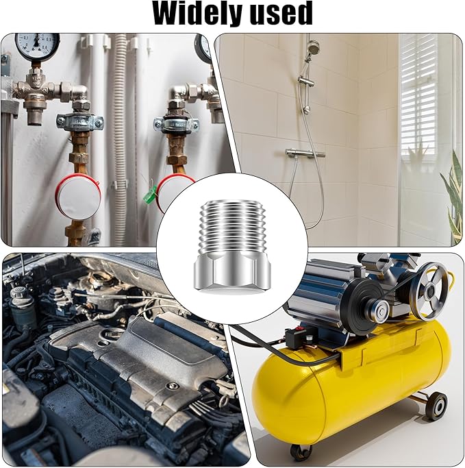 5 Pcs 1/8" NPT Plug Outer Hex Head Thread Pipe Plug Fitting, 1/8" NPT Male 304 Stainless Steel Hex Head Screw Pipe Plugs Adapter Connector