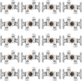20-PCs HeSun Dual Shut Off Angle Valve, 1/2" Nominal (5/8"OD) x 3/8" OD x 3/8" OD Compression, 1/4-Turn Stop Valve with 2 Shut Offs, PEX Chrome Plated Brass(VALVE134-20)