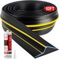 Jin&Bao Universal Garage Door Threshold Seal Strip 10FT Kit, Bottom Waterproof Rubber Weather Stripping Replacement（Yellow, 1 Adhesive）