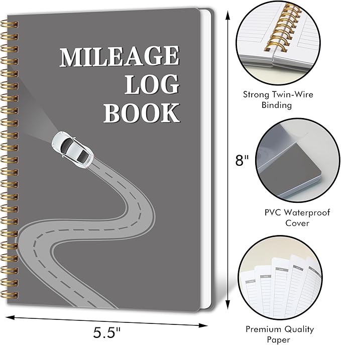 Auto Maintenance and Vehicle Maintenance Log Book, Car Maintenance & Expense Tracker Record Book Logbook, 5.9"x 8.6" - Grey
