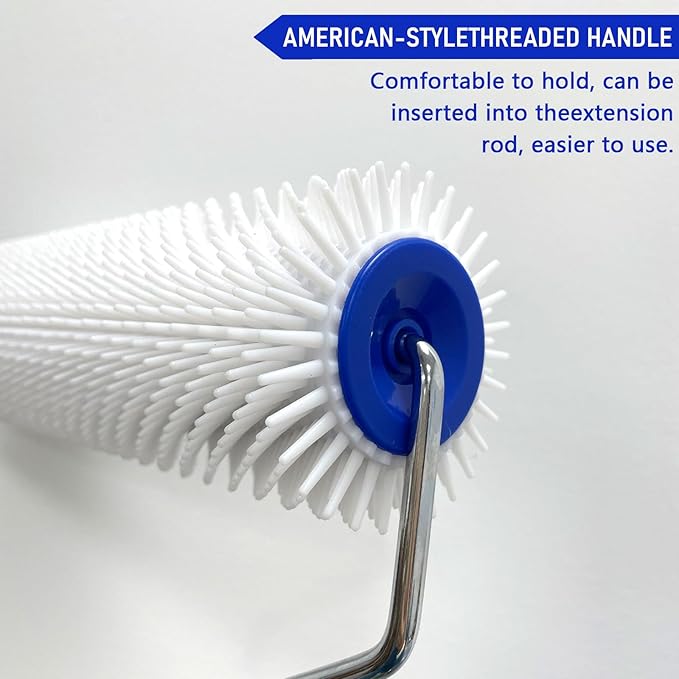9 Inch Latex Floor Self Leveling Screed Spiked Roller for Epoxy Floor, Screed Compound Roller Bubble Remove Tool (2 Roller + 2 Frame)