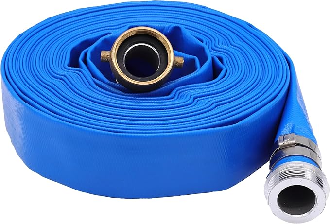 Discharge Hose 1-1/2" x 100′ft with Aluminum Pin Lug Fittings Heavy Duty Reinforced Pool Backwash Hose Assembly
