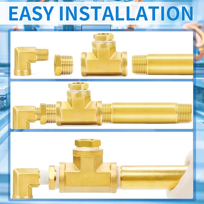 ChillWaves Brass Pipe Fitting, Long Nipple Pipe 3/4" NPT Male x 3/4" NPT Male Thread 4" Length(100MM)(1-PACK)