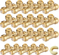 1/2" Pushfit Tee,20 Pack PEX Brass Push-fit Tee with 1 Pack Disconnect Clip, Push-to-Connect Plumbing Fittings for PEX, Copper, CPVC(PF118-20Pack)