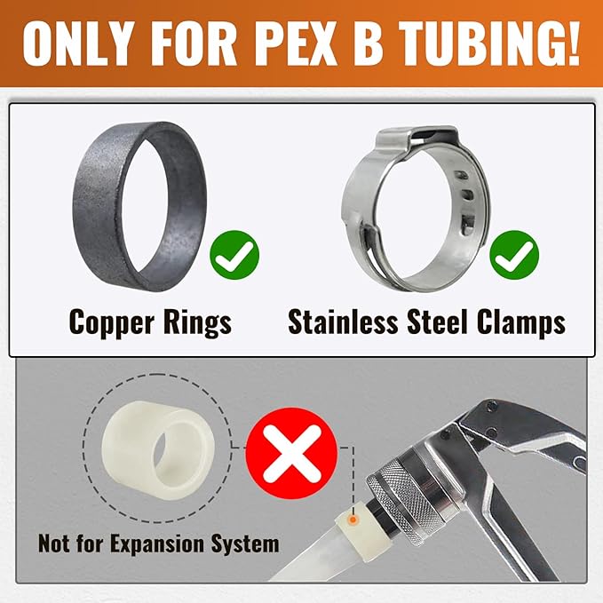 SUNGATOR 6-Pack 1 Inch 90 Degree Elbow PEX Fittings, No Lead Brass Crimp for PEX Tubing