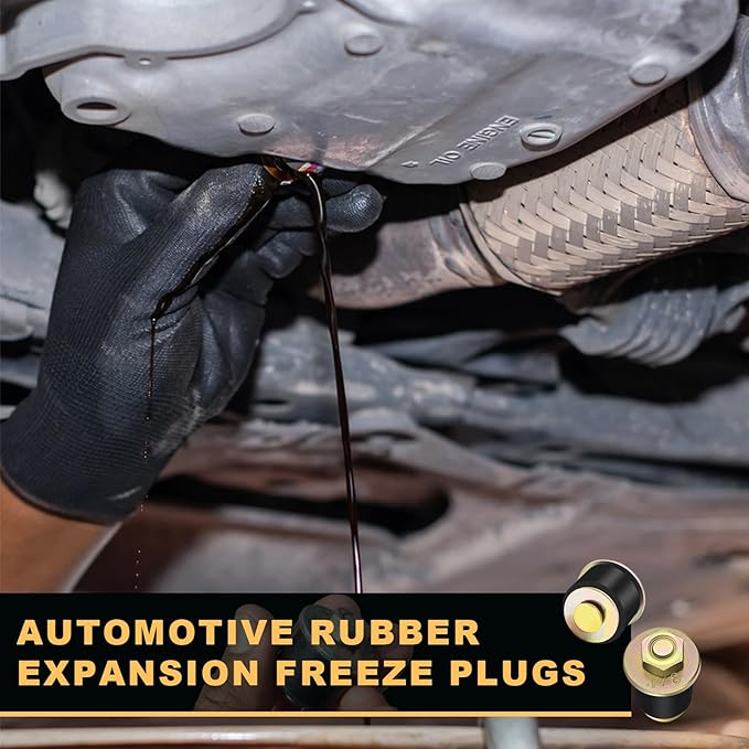 Siptenk 9PCS Freeze Rubber Expansion Plug, 3 Sizes Automotive Rubber Expandable Freeze Plugs 3/4" 7/8" 1" for Engine