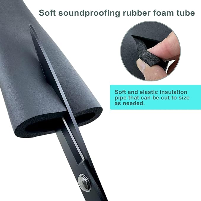 Insulation Foam Pipe 1 inches ID ,6 feet Long, Used for air Conditioning Pipe Insulation, Outdoor Water Pipes and Table Corner Protection,Black
