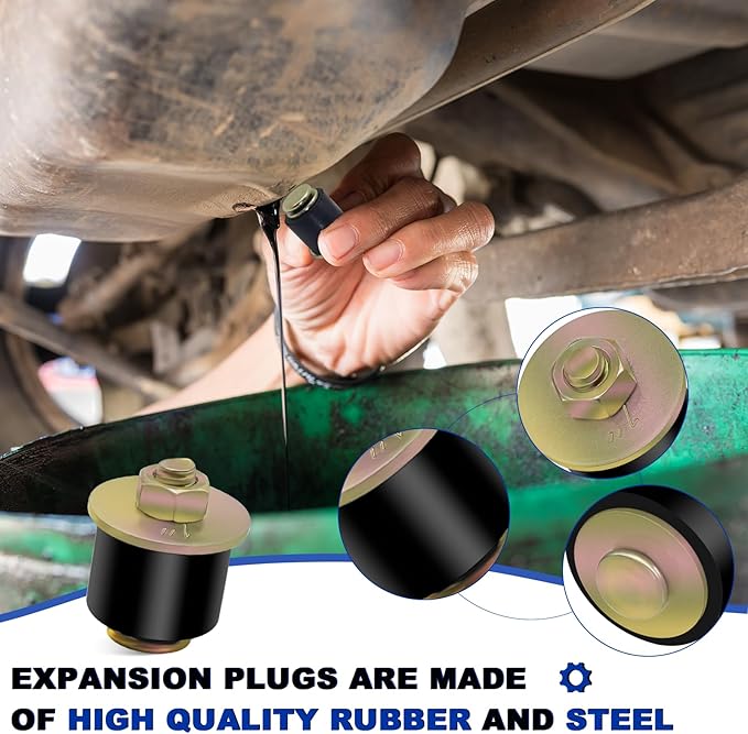 1" Rubber Expansion Freeze Plugs, 8PCS Automotive Engine Expandable Freeze Rubber Plugs Fit Hole: 1" to 1-1/8" (25 mm - 28 mm)