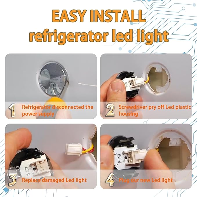 New Upgraded WR55X11132 WR55X25754 Refrigerator Light，Refrigerator led Light Assembly Replacement wr55x30602 wr55x26486 eap12172918 4590213 ap6261806 Without Cover 10 PCS